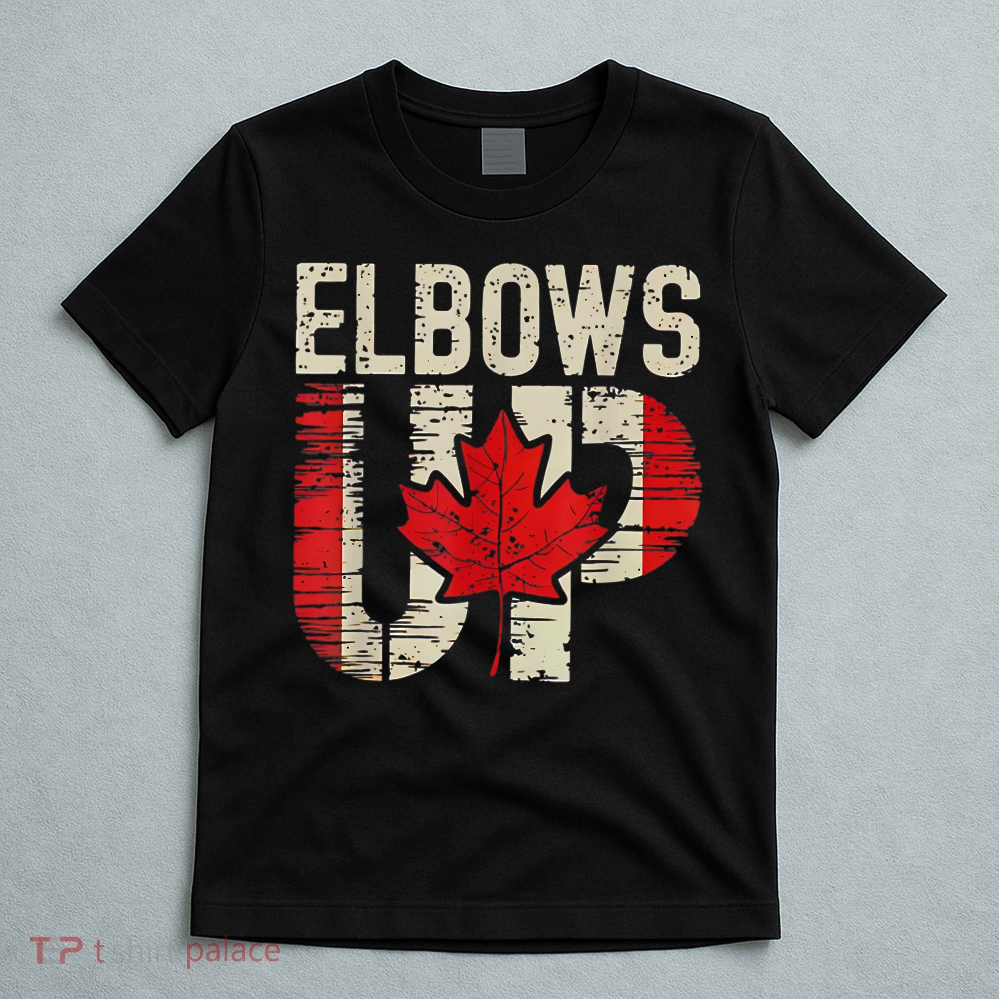 Elbows Up Canada Canadian Flag Retro Elbows Up T-Shirt