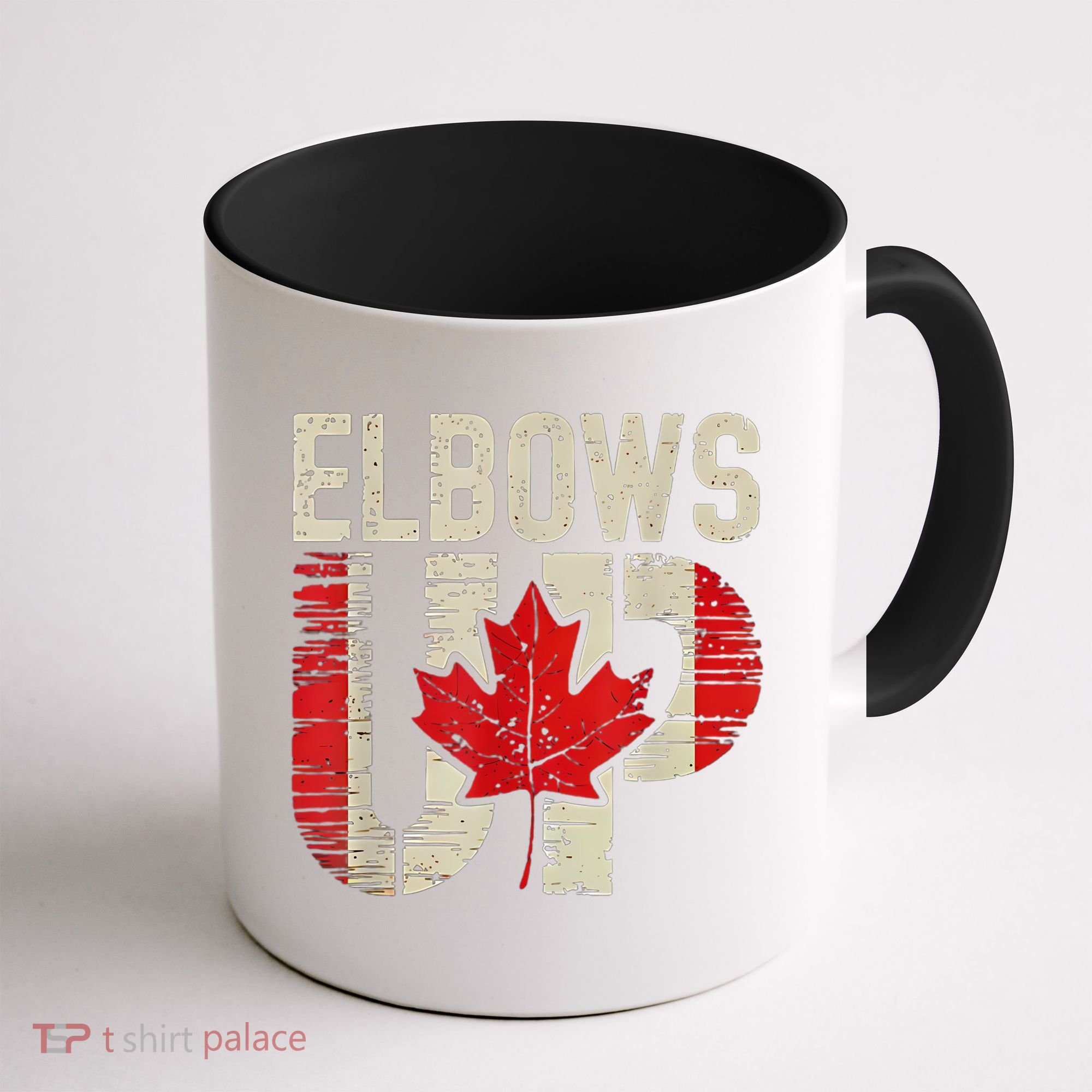 Elbows Up Canada Canadian Flag Retro Elbows Up Coffee Mug