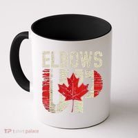 Elbows Up Canada Canadian Flag Retro Elbows Up Coffee Mug thumb 0