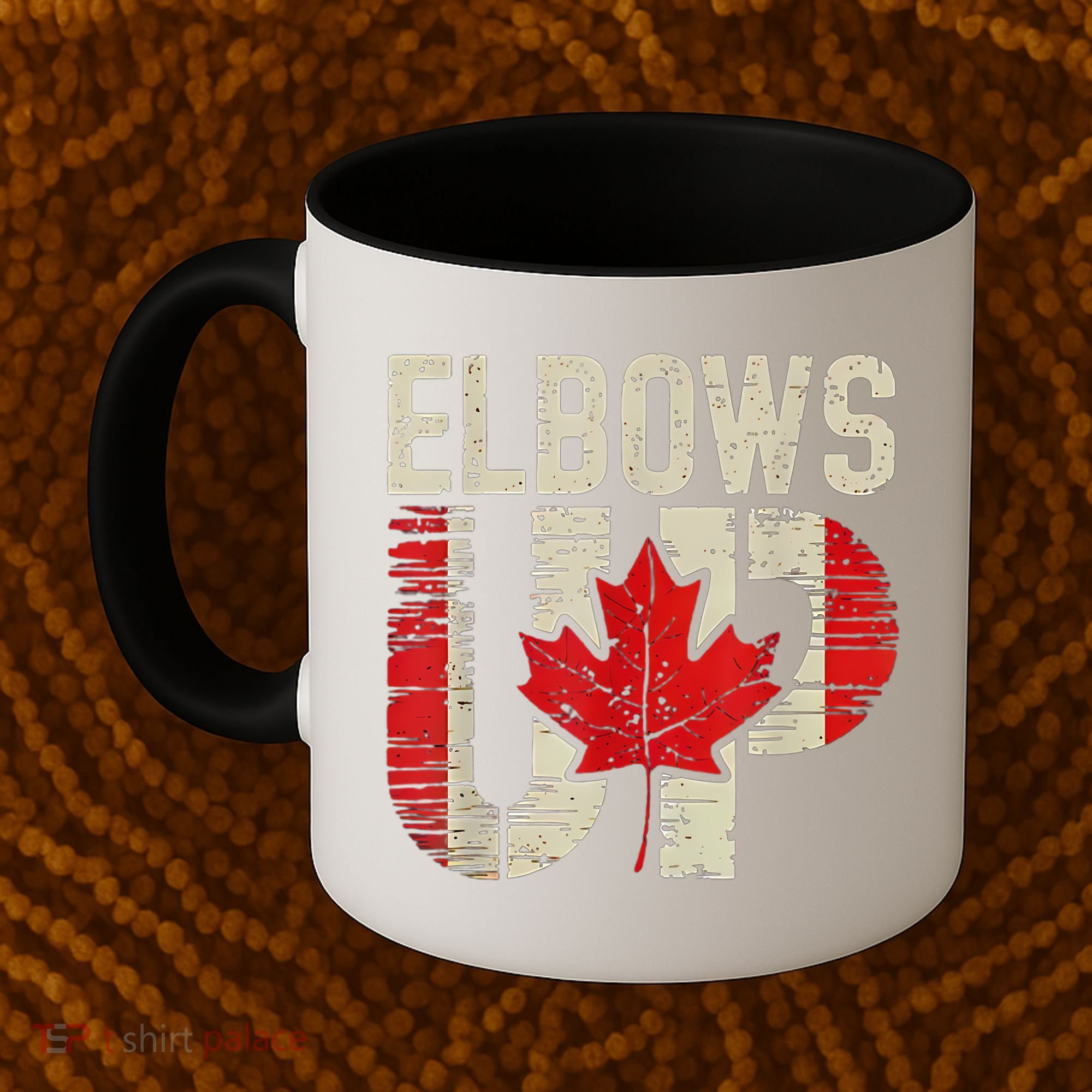 Elbows Up Canada Canadian Flag Retro Elbows Up Coffee Mug