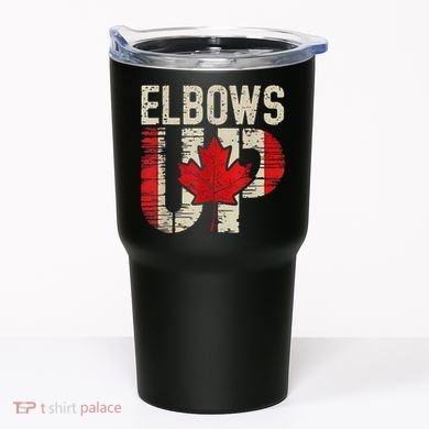 Elbows Up Canada Canadian Flag Retro Elbows Up Tumbler