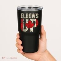 Elbows Up Canada Canadian Flag Retro Elbows Up Tumbler thumb 2