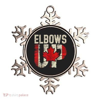 Elbows Up Canada Canadian Flag Retro Elbows Up Ornament