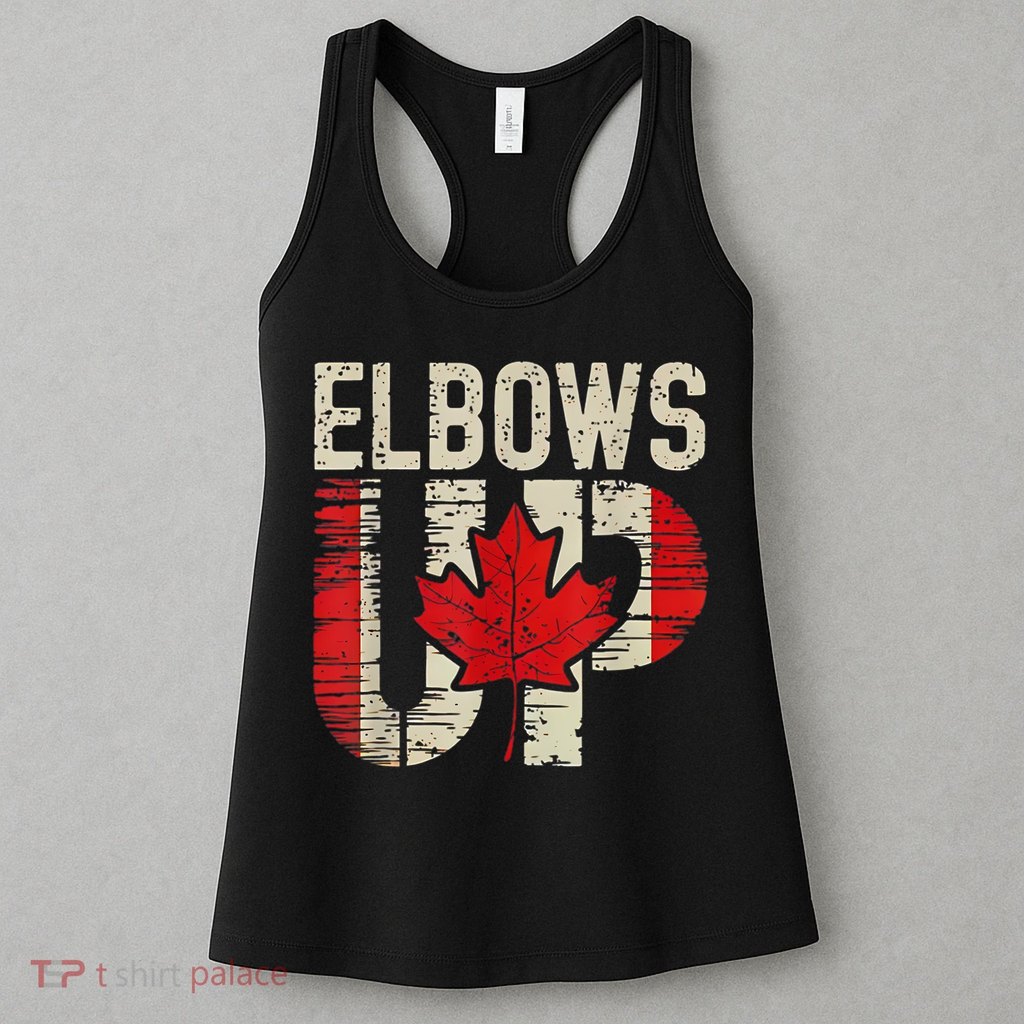 Elbows Up Canada Canadian Flag Retro Elbows Up Women's Tank Top