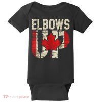 Elbows Up Canada Canadian Flag Retro Elbows Up Baby Bodysuit thumb 0