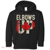 Elbows Up Canada Canadian Flag Retro Elbows Up Toddler Hoodie thumb 0