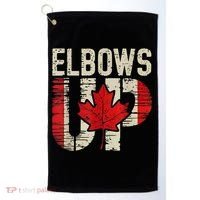 Elbows Up Canada Canadian Flag Retro Elbows Up Golf Towel thumb 0