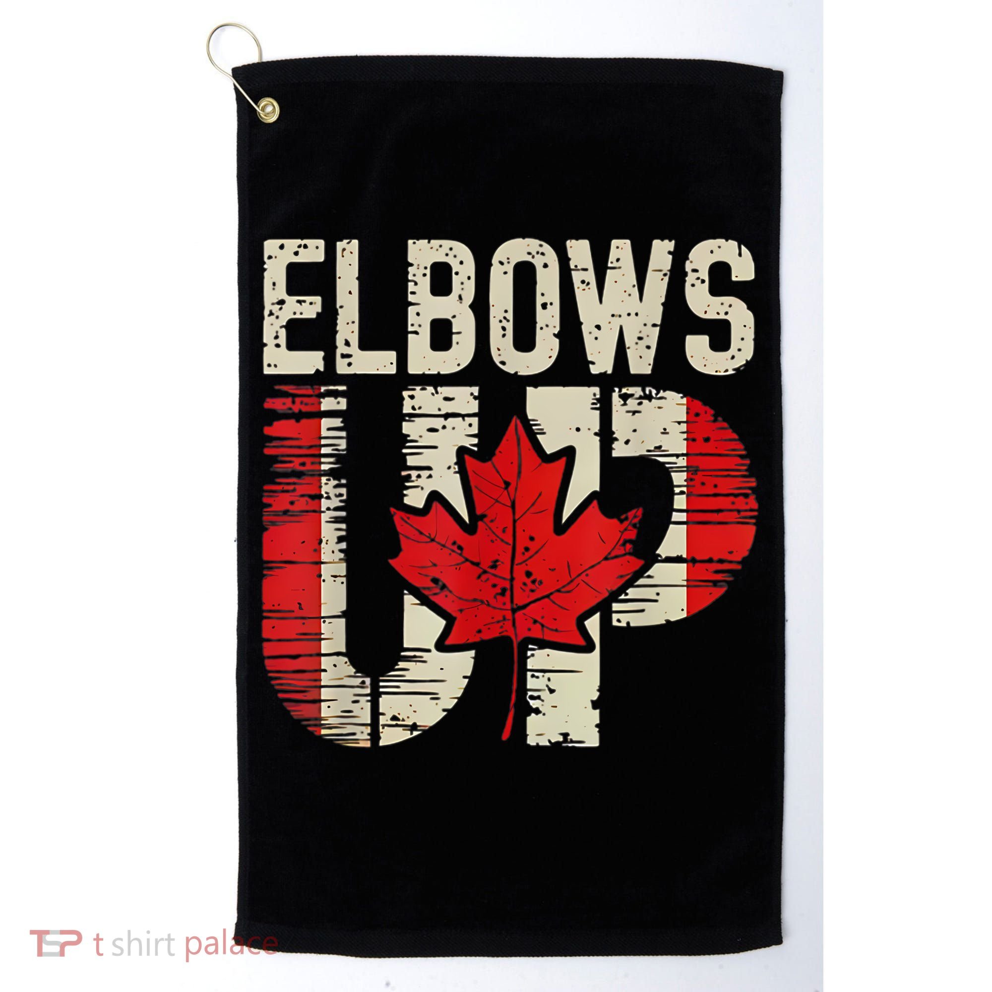 Elbows Up Canada Canadian Flag Retro Elbows Up Golf Towel