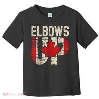 Elbows Up Canada Canadian Flag Retro Elbows Up Toddler T-Shirt thumb 0