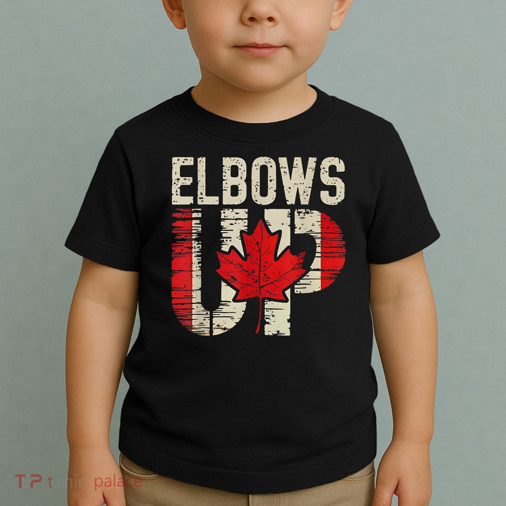 Elbows Up Canada Canadian Flag Retro Elbows Up Toddler T-Shirt