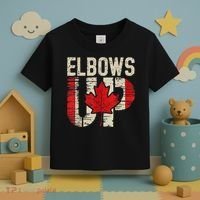 Elbows Up Canada Canadian Flag Retro Elbows Up Toddler T-Shirt thumb 3