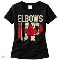 Elbows Up Canada Canadian Flag Retro Elbows Up Women's T-Shirt thumb 0