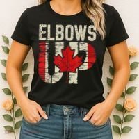 Elbows Up Canada Canadian Flag Retro Elbows Up Women's T-Shirt thumb 2