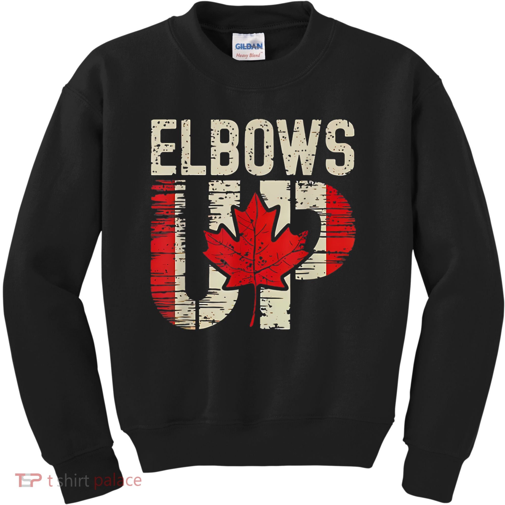 Elbows Up Canada Canadian Flag Retro Elbows Up Kids Sweatshirt