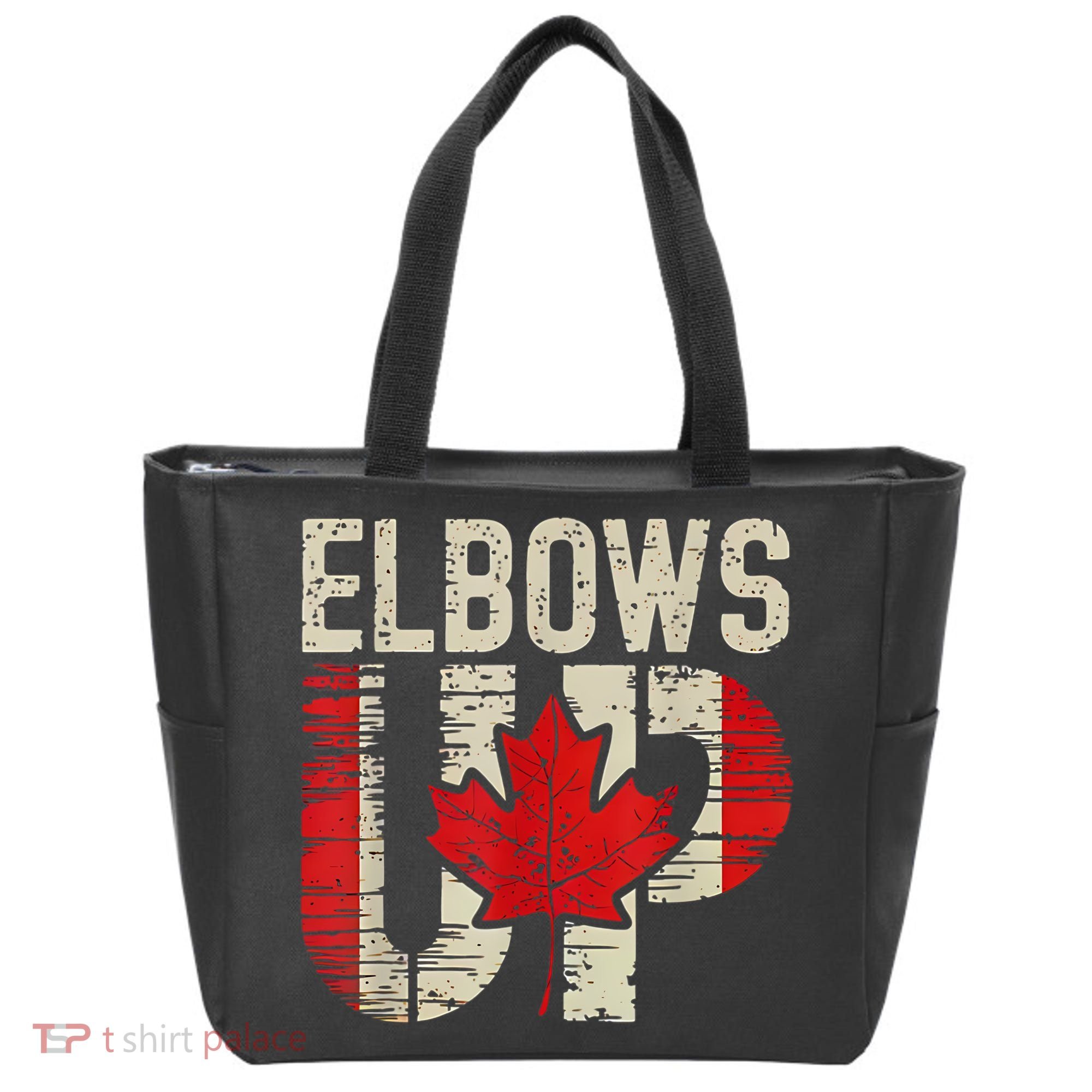 Elbows Up Canada Canadian Flag Retro Elbows Up Tote Bag