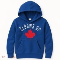 Elbows Up Canada True North Strong And Free Kids Hoodie thumb 0