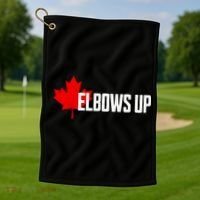 Elbows Up Canada True North Strong And Free Proud Canadian Golf Towel thumb 1