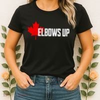Elbows Up Canada True North Strong And Free Proud Canadian Women's T-Shirt thumb 2