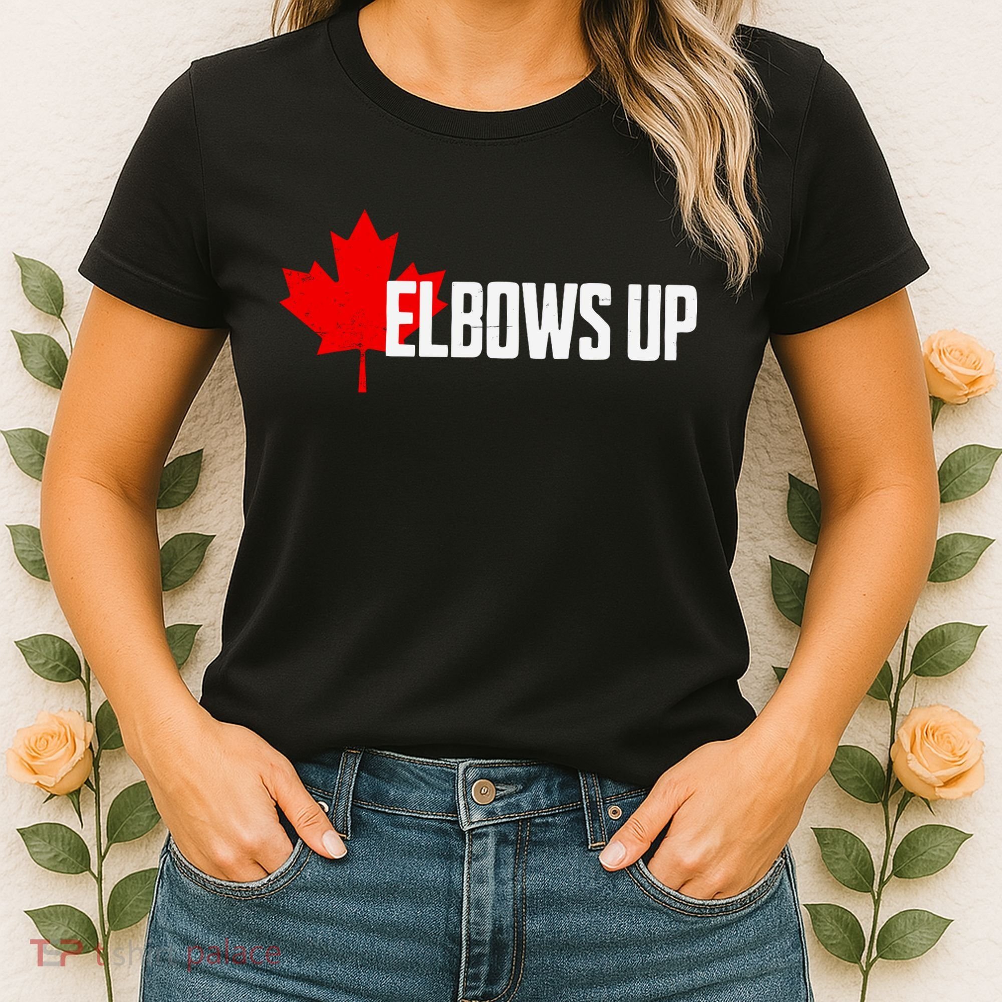 Elbows Up Canada True North Strong And Free Proud Canadian Women's T-Shirt