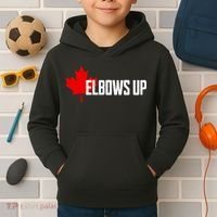 Elbows Up Canada True North Strong And Free Proud Canadian Kids Hoodie thumb 2