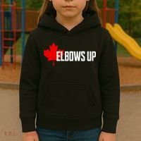 Elbows Up Canada True North Strong And Free Proud Canadian Kids Hoodie thumb 3