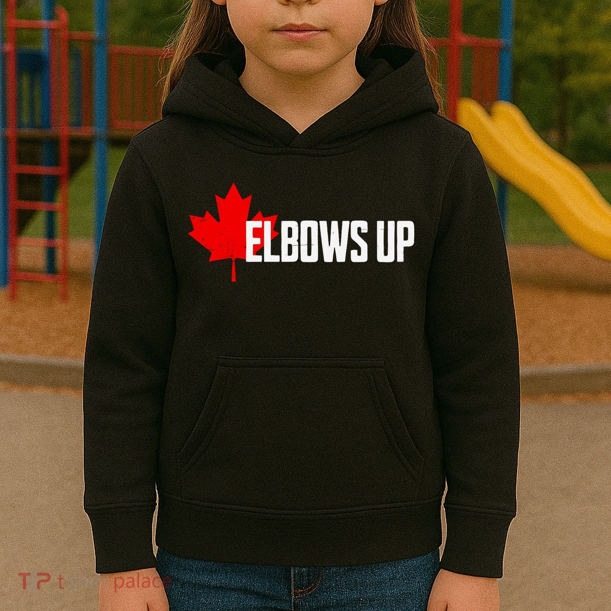 Elbows Up Canada True North Strong And Free Proud Canadian Kids Hoodie