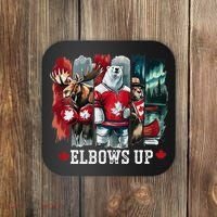 Elbows Up Canada Est 1867 Proud Canadian Strong Canada Coaster thumb 0
