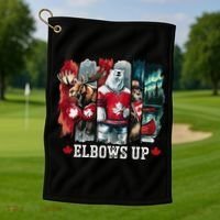Elbows Up Canada Est 1867 Proud Canadian Strong Canada Golf Towel thumb 1