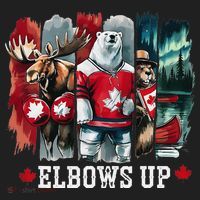 Elbows Up Canada Est 1867 Proud Canadian Strong Canada Golf Towel thumb 3