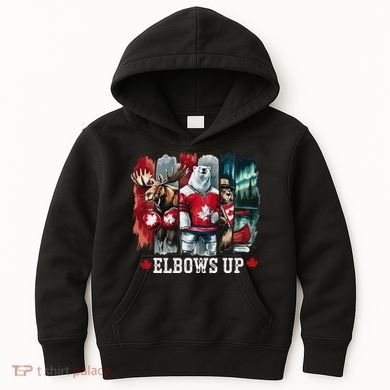 Elbows Up Canada Est 1867 Proud Canadian Strong Canada Kids Hoodie