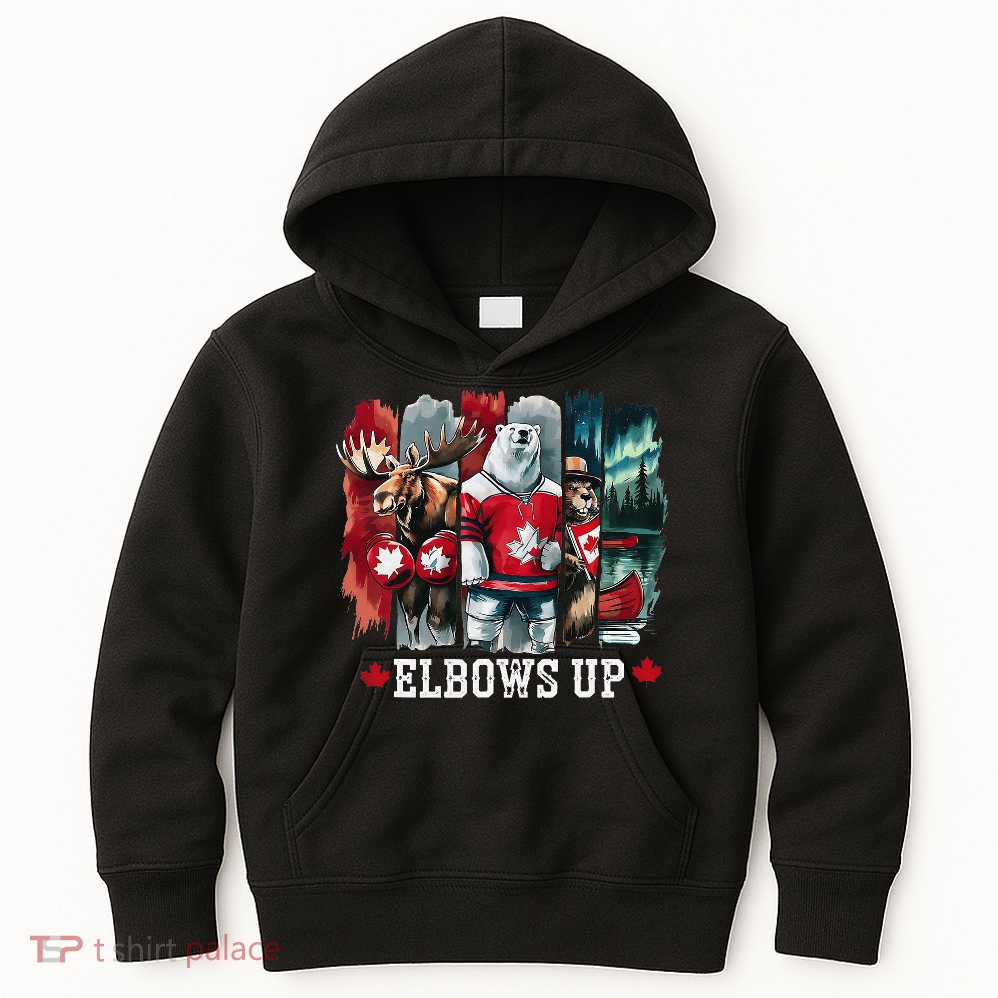 Elbows Up Canada Est 1867 Proud Canadian Strong Canada Kids Hoodie