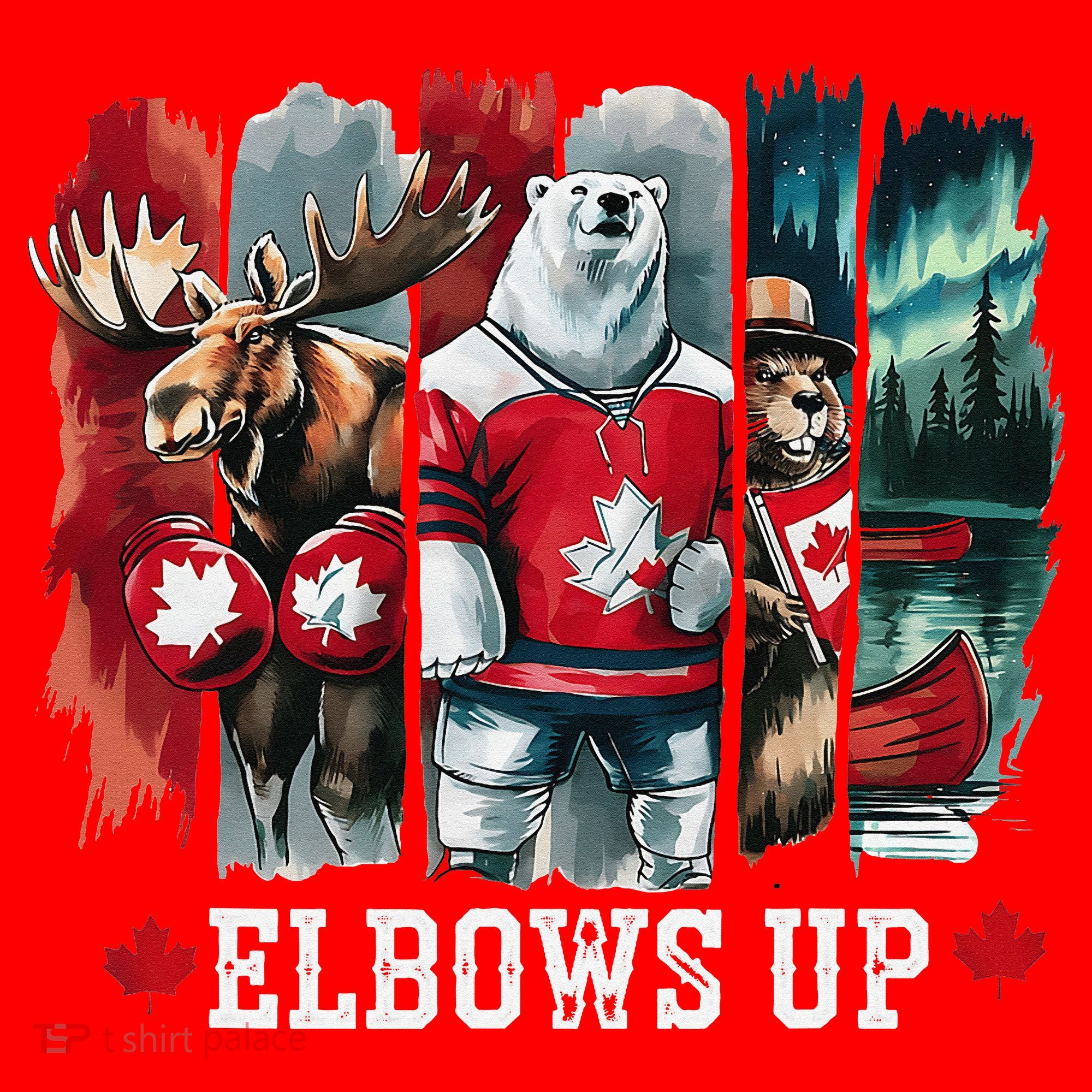 Elbows Up Canada Est 1867 Proud Canadian Strong Canada Santa Hat