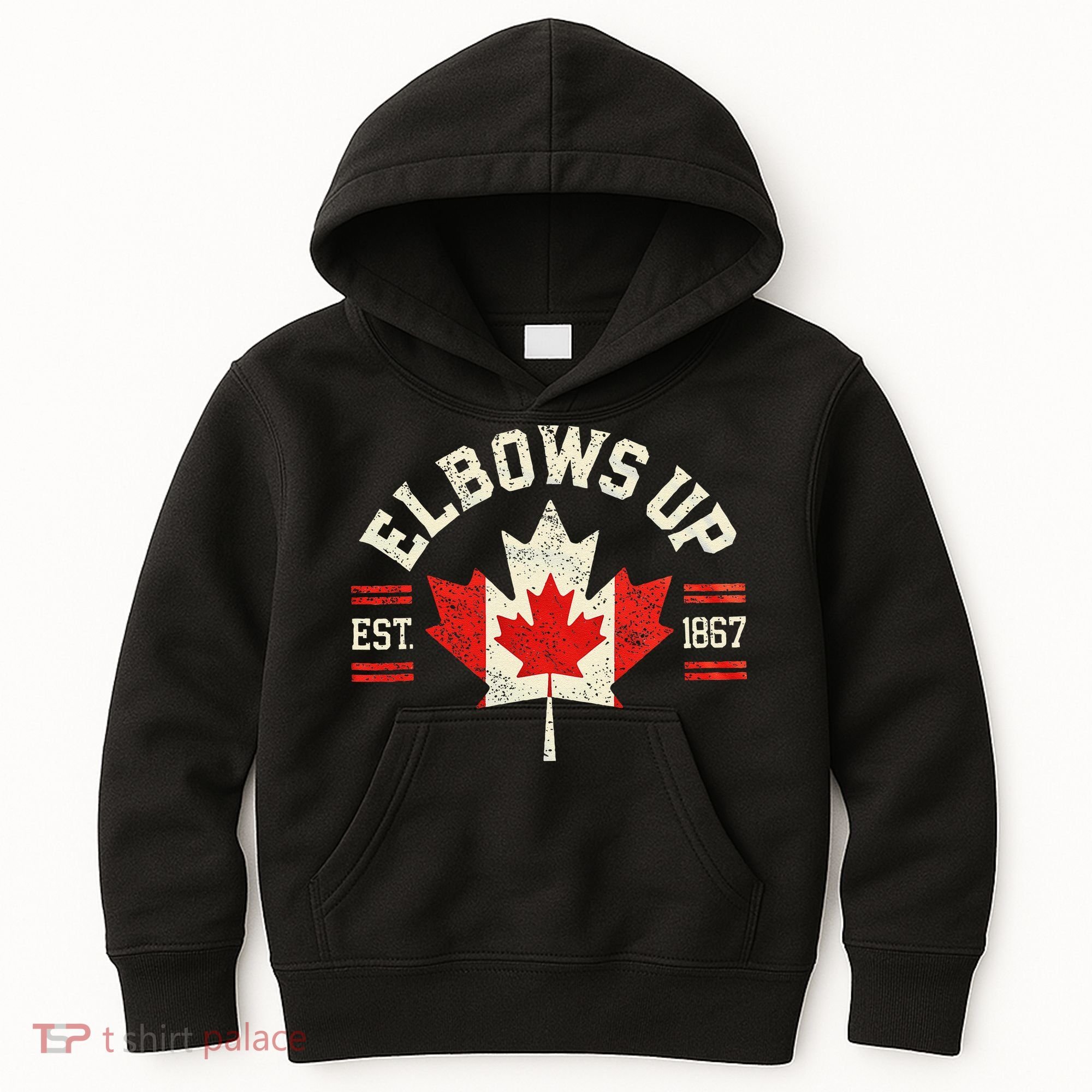 Elbows Up Canada Est 1867 Canadian Strong Canada Kids Hoodie