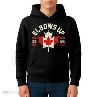 Elbows Up Canada Est 1867 Canadian Strong Canada Kids Hoodie thumb 4