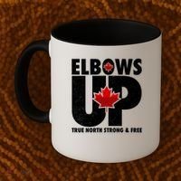 Elbows Up Canada True North Strong and Free Coffee Mug thumb 2