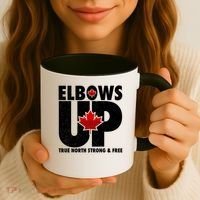 Elbows Up Canada True North Strong and Free Coffee Mug thumb 3