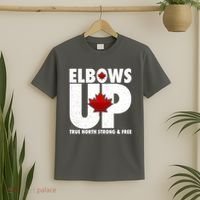 Elbows Up Canada True North Strong and Free T-Shirt thumb 2