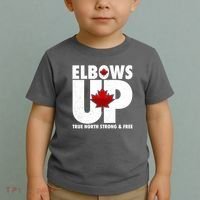 Elbows Up Canada True North Strong and Free Toddler T-Shirt thumb 2