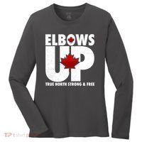 Elbows Up Canada True North Strong and Free Women's Long Sleeve Shirt thumb 0
