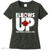 Elbows Up Canada True North Strong and Free Women's T-Shirt thumb 0