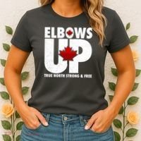 Elbows Up Canada True North Strong and Free Women's T-Shirt thumb 2
