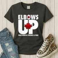 Elbows Up Canada True North Strong and Free Women's T-Shirt thumb 3