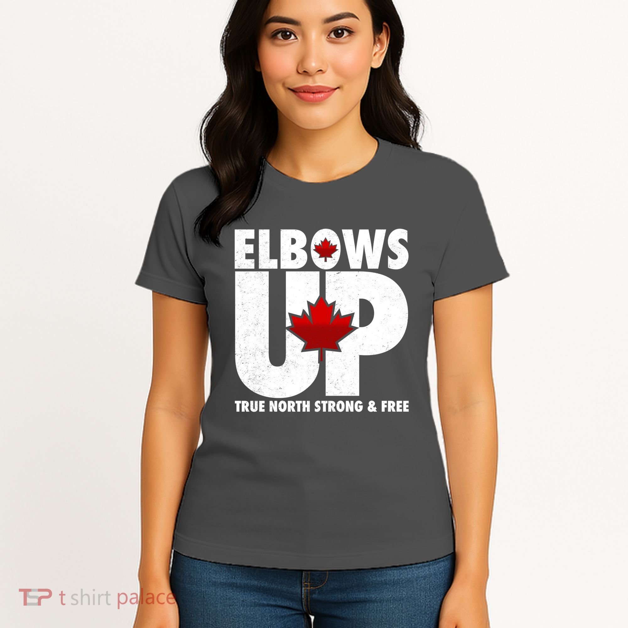 Elbows Up Canada True North Strong and Free Women's T-Shirt