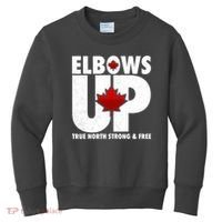 Elbows Up Canada True North Strong and Free Kids Sweatshirt thumb 0