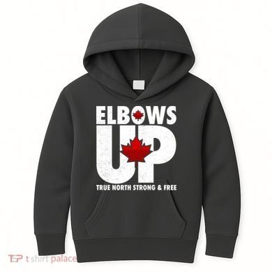 Elbows Up Canada True North Strong and Free Kids Hoodie