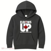 Elbows Up Canada True North Strong and Free Kids Hoodie thumb 0