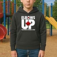 Elbows Up Canada True North Strong and Free Kids Hoodie thumb 2