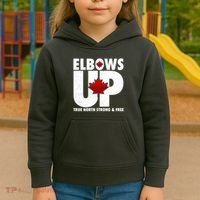 Elbows Up Canada True North Strong and Free Kids Hoodie thumb 3
