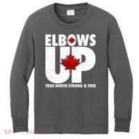 Elbows Up Canada True North Strong and Free Kids Long Sleeve Shirt thumb 0