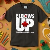Elbows Up Canada True North Strong and Free Kids T-Shirt thumb 3